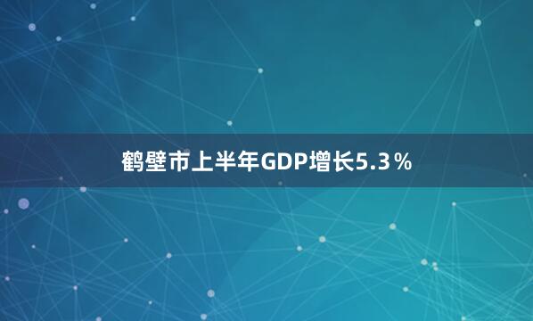 鹤壁市上半年GDP增长5.3％