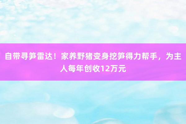 自带寻笋雷达！家养野猪变身挖笋得力帮手，为主人每年创收12万元