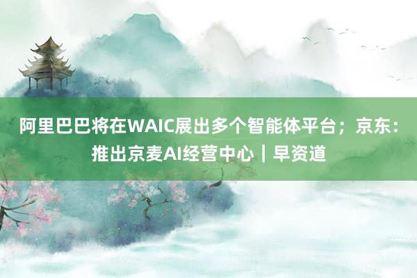 阿里巴巴将在WAIC展出多个智能体平台；京东：推出京麦AI经营中心｜早资道
