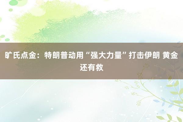 旷氏点金：特朗普动用“强大力量”打击伊朗 黄金还有救