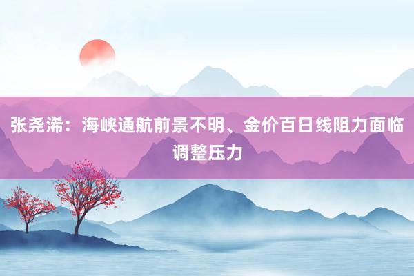 张尧浠：海峡通航前景不明、金价百日线阻力面临调整压力