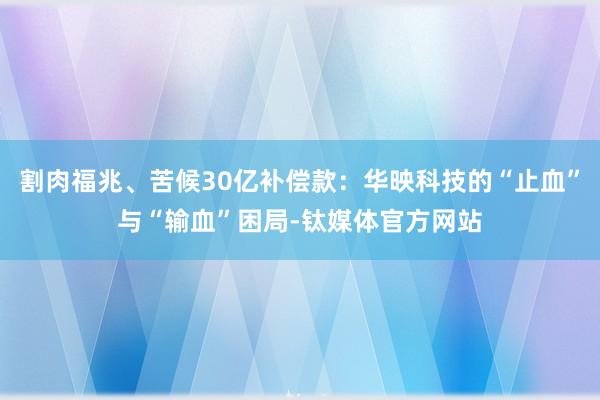 割肉福兆、苦候30亿补偿款：华映科技的“止血”与“输血”困局-钛媒体官方网站