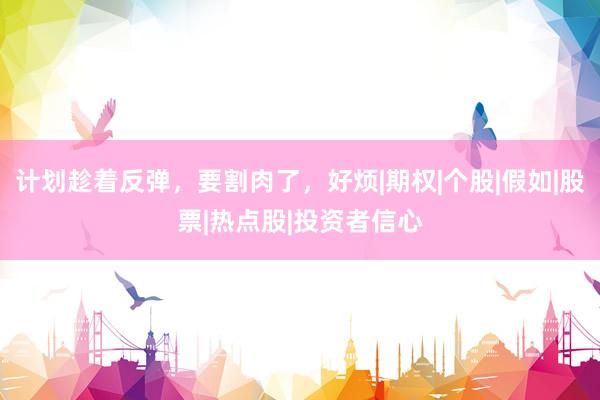 计划趁着反弹，要割肉了，好烦|期权|个股|假如|股票|热点股|投资者信心
