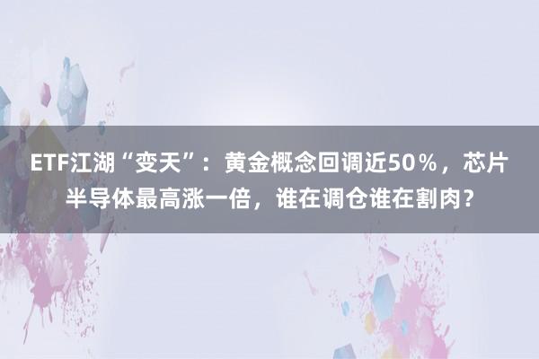 ETF江湖“变天”：黄金概念回调近50％，芯片半导体最高涨一倍，谁在调仓谁在割肉？
