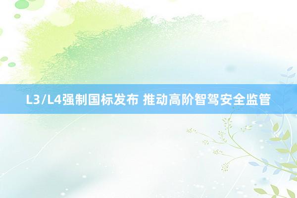 L3/L4强制国标发布 推动高阶智驾安全监管