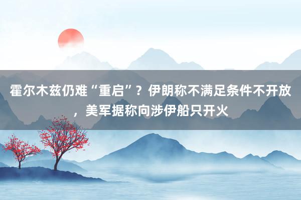 霍尔木兹仍难“重启”？伊朗称不满足条件不开放，美军据称向涉伊船只开火