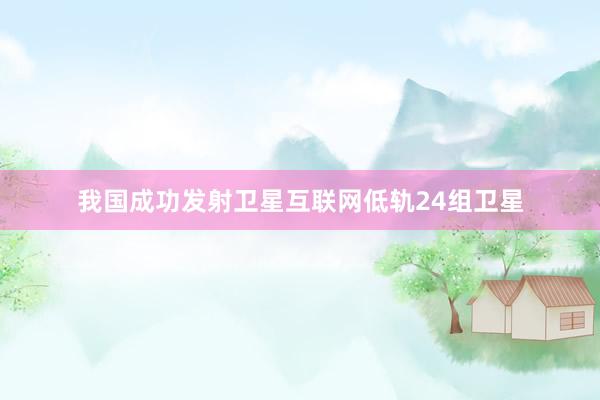 我国成功发射卫星互联网低轨24组卫星