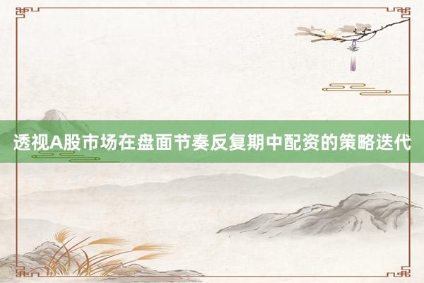 透视A股市场在盘面节奏反复期中配资的策略迭代