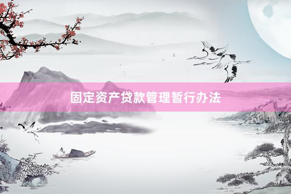 固定资产贷款管理暂行办法