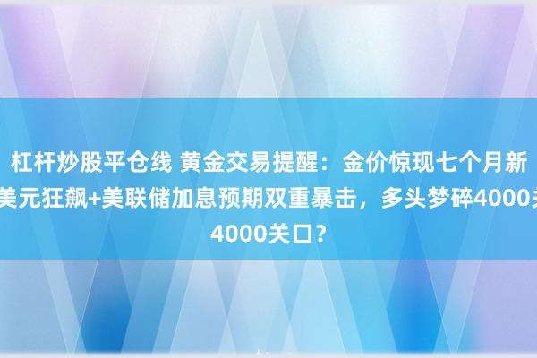杠杆炒股平仓线 黄金交易提醒：金价惊现七个月新低！美元狂飙+美联储加息预期双重暴击，多头梦碎4000关口？